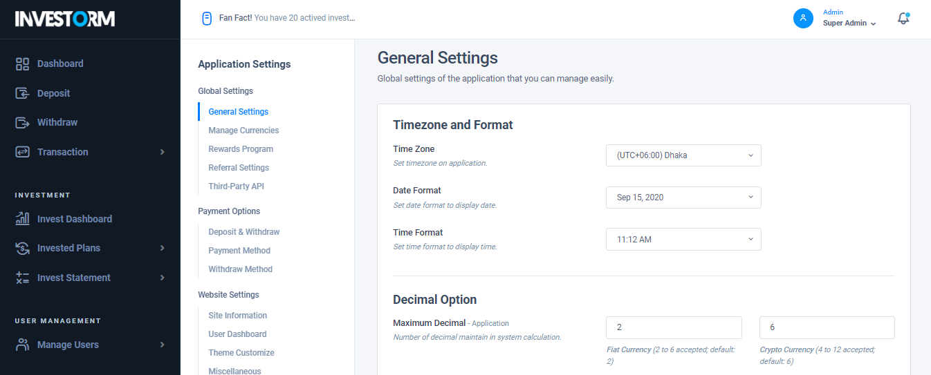 General Settings