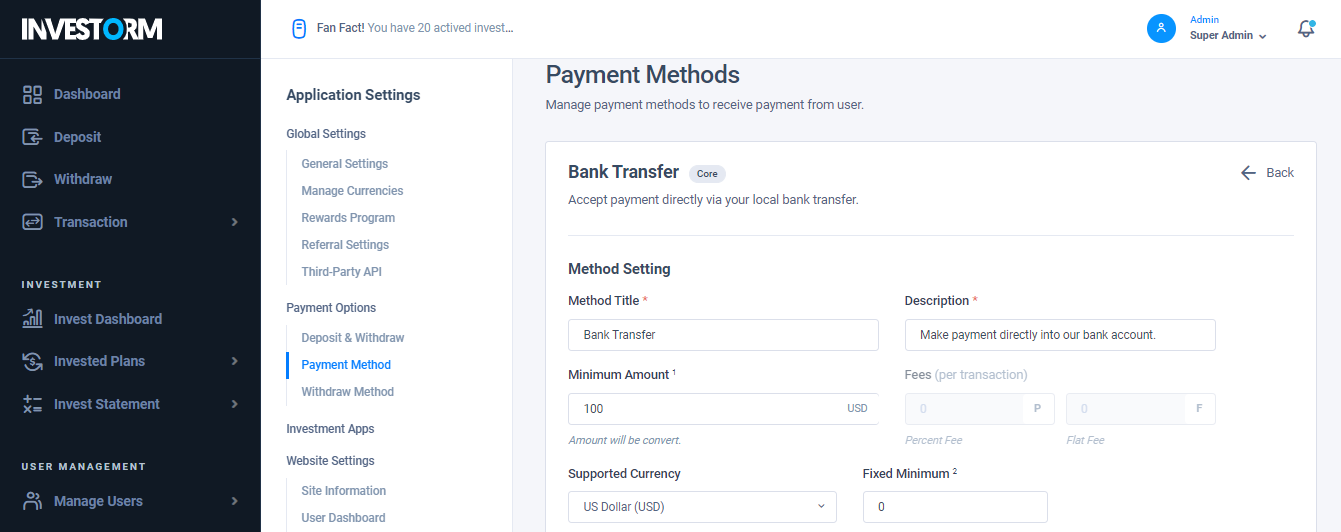 Bank Transfer-Payment