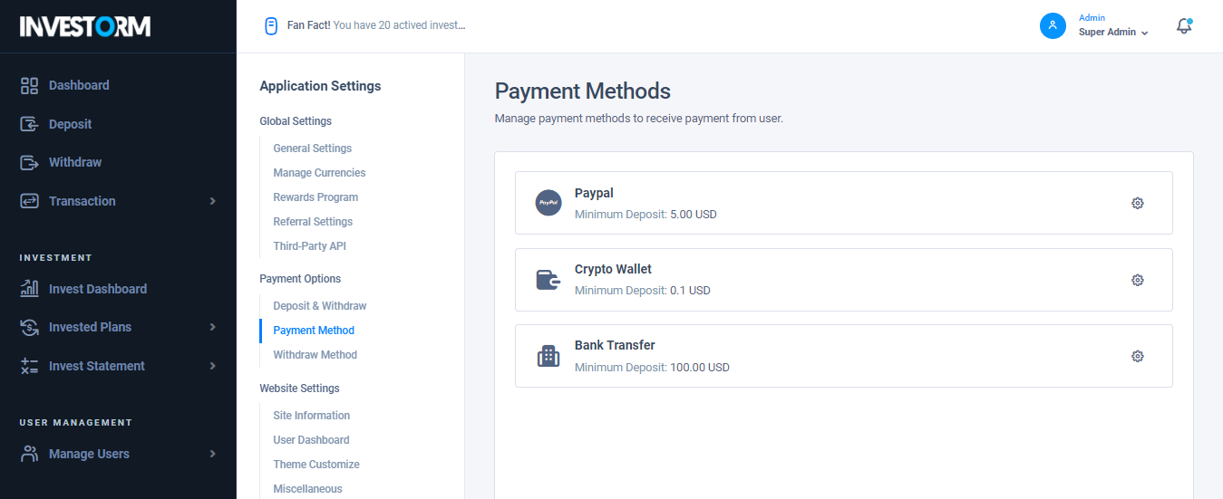 Payment methods