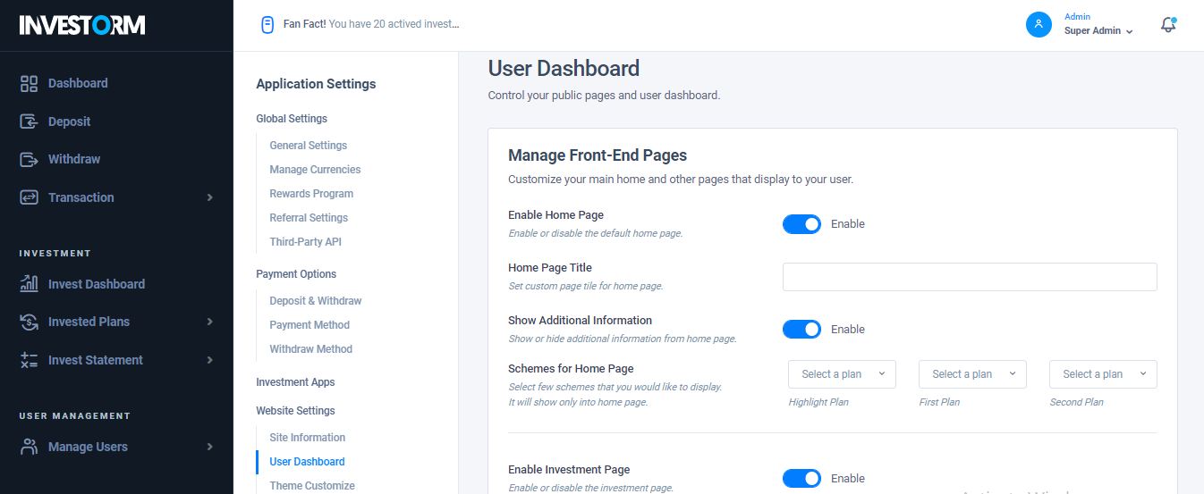 User Dashboard