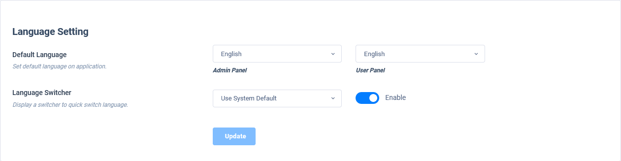 Language Settings