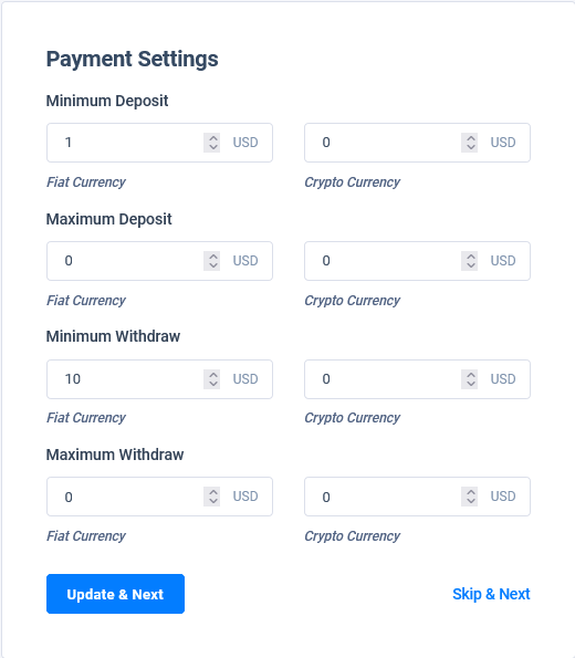 Payment settings