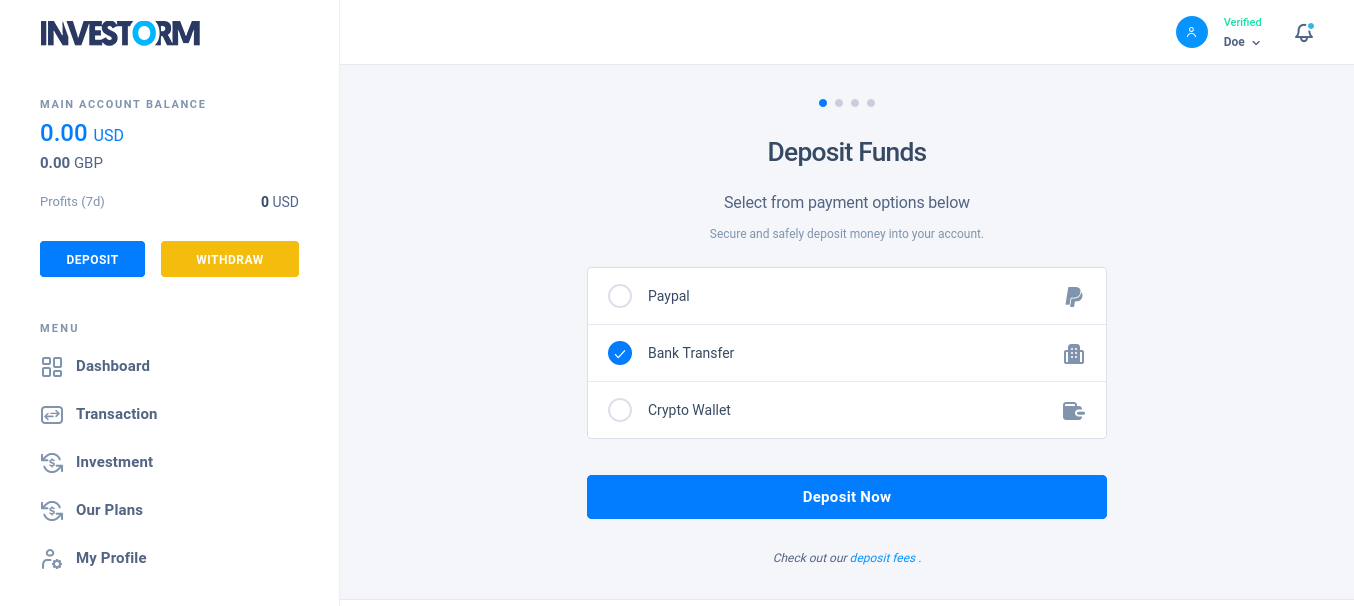 Deposit - Step 1